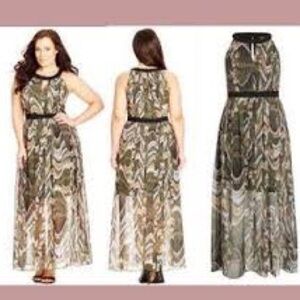 City Chic Halter Keyhole Chiffon Maxi Dress 16
